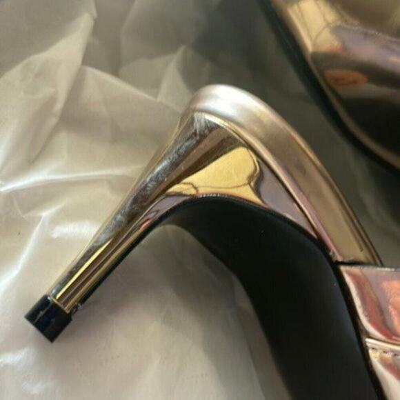 Stella McCartney Cutout faux mirrored mules Rose Gold size 5 - Picture 9 of 12